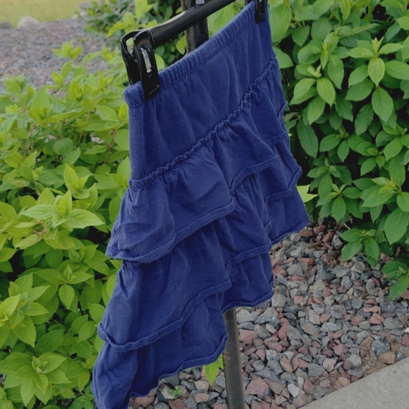 Mini Boden Navy triple ruffle sweatshirt skirt 11-12yrs - Picture 4 of 6